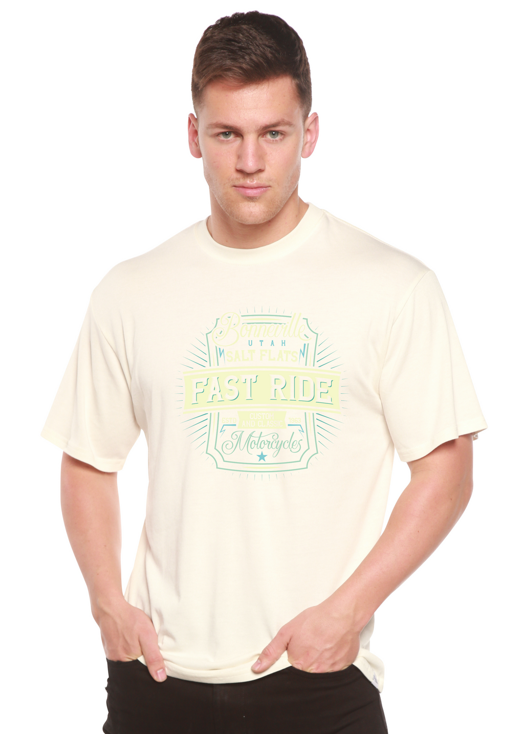 Fast Ride Men's Bamboo Viscose/Organic Cotton Short Sleeve Graphic T-Shirt