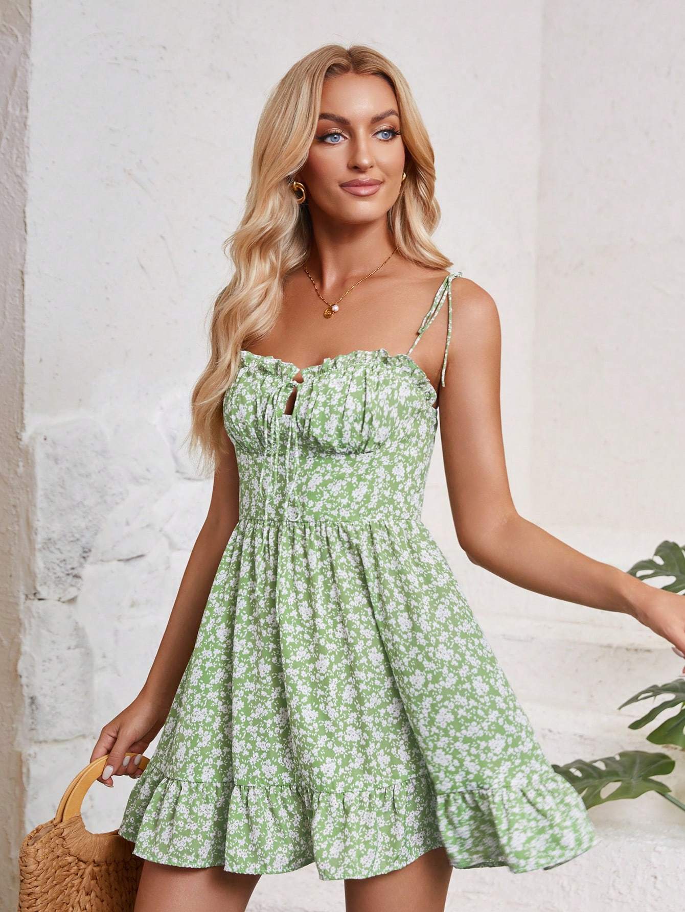 Women's Random Print Minimalist Casual Strap Dress