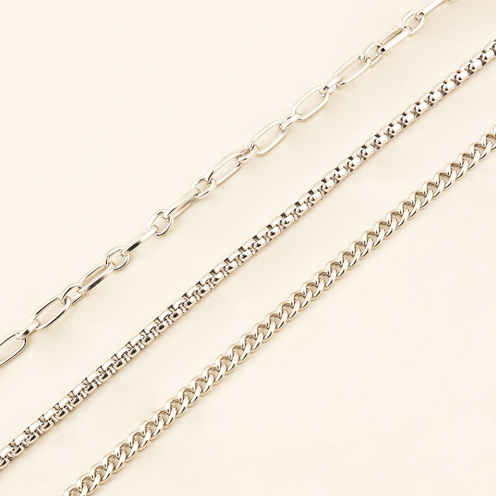 New European And American Style Pants Chain Men And Women Three-layer Silver Personality Chain With Jeans Punk Hip Hop Accessories