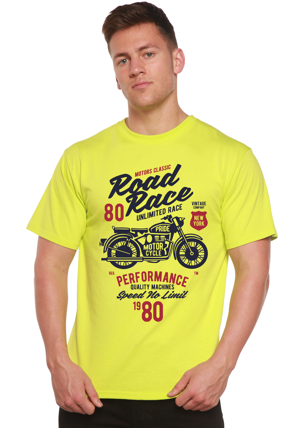 Road Race Motorcycles Spun Bamboo® Men's Bamboo Viscose/Organic Cotton Short Sleeve Graphic T-Shirt