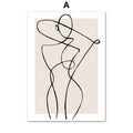 Abstract Female Wall Art Canvas Floral Line Drawing Nordic Poster