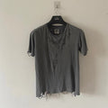 Damaged Neck lace Reworked Washed Short Sleeves