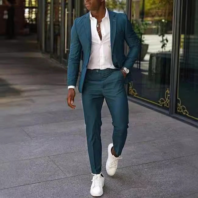 Two-piece Digital Printing Suit With Two Buttons Suit