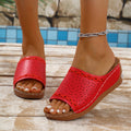 Women's Plus Size Peep Toe Wedge Platform Slippers