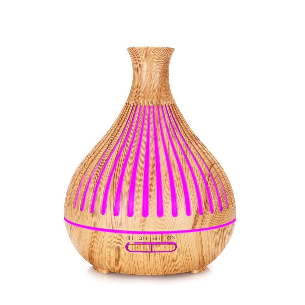 Vase Wood Grain Humidifier 400ml Vertical Silver