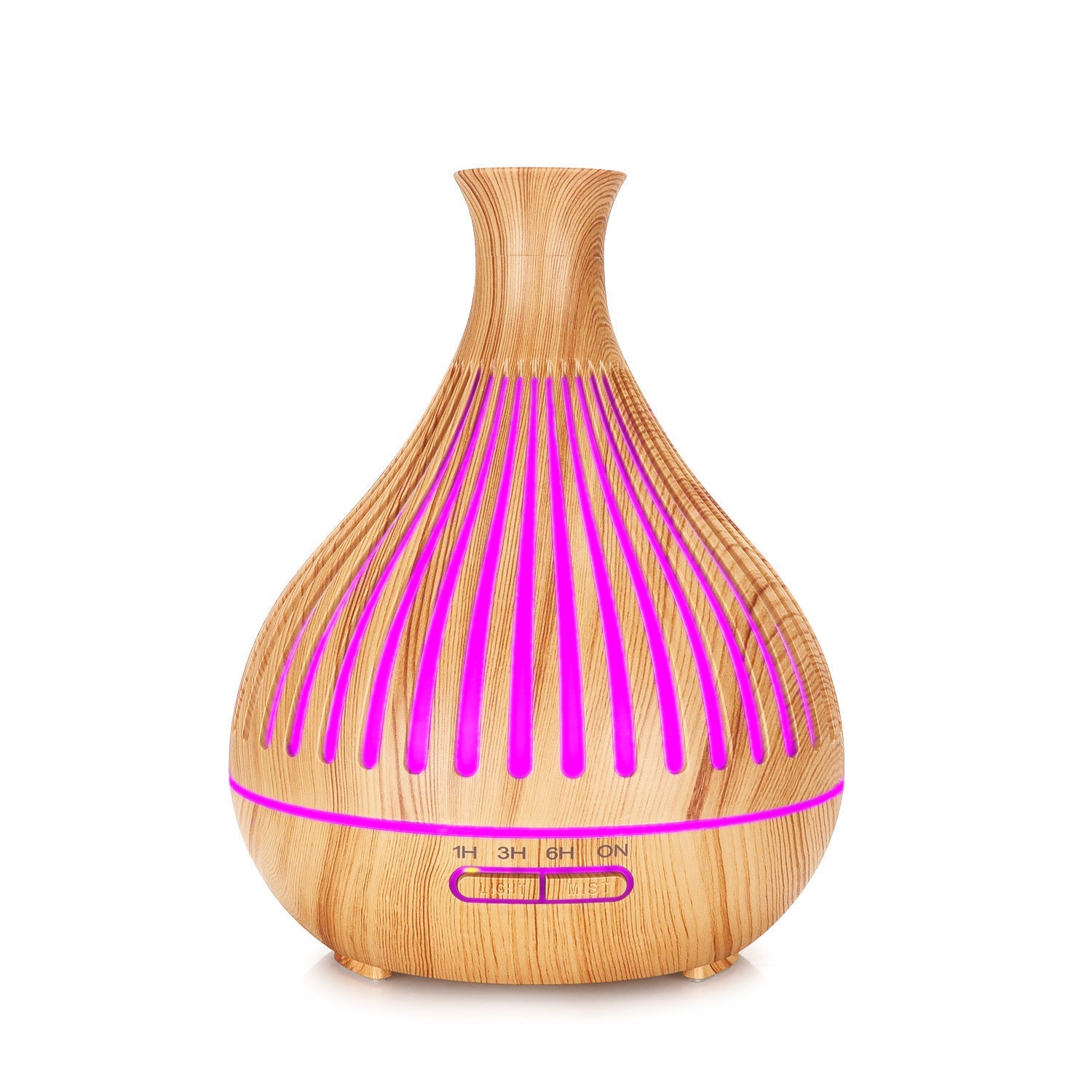 Vase Wood Grain Humidifier 400ml Vertical Silver
