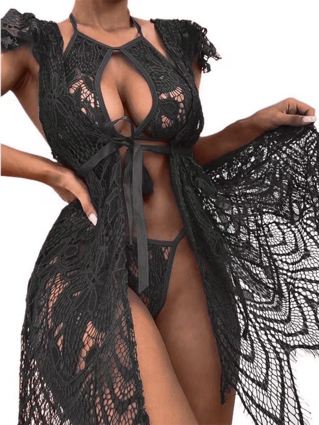 Sexy Lace Three-point Sexy Lingerie See-through Temptation Sexy Suit