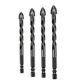 4PCS Drill Set Hex Tile Drill Bit Glass Ceramic Bric Hex Shank Cross Spear Head