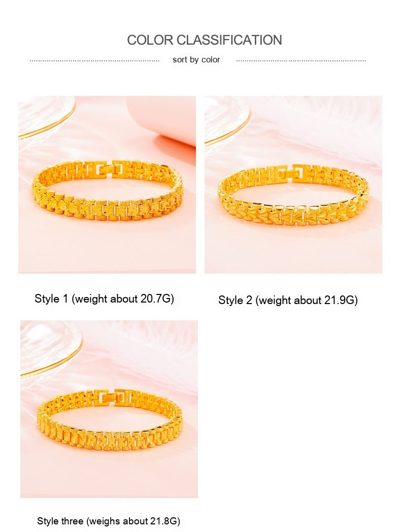 Luxury Thick Placer Gold Bracelet