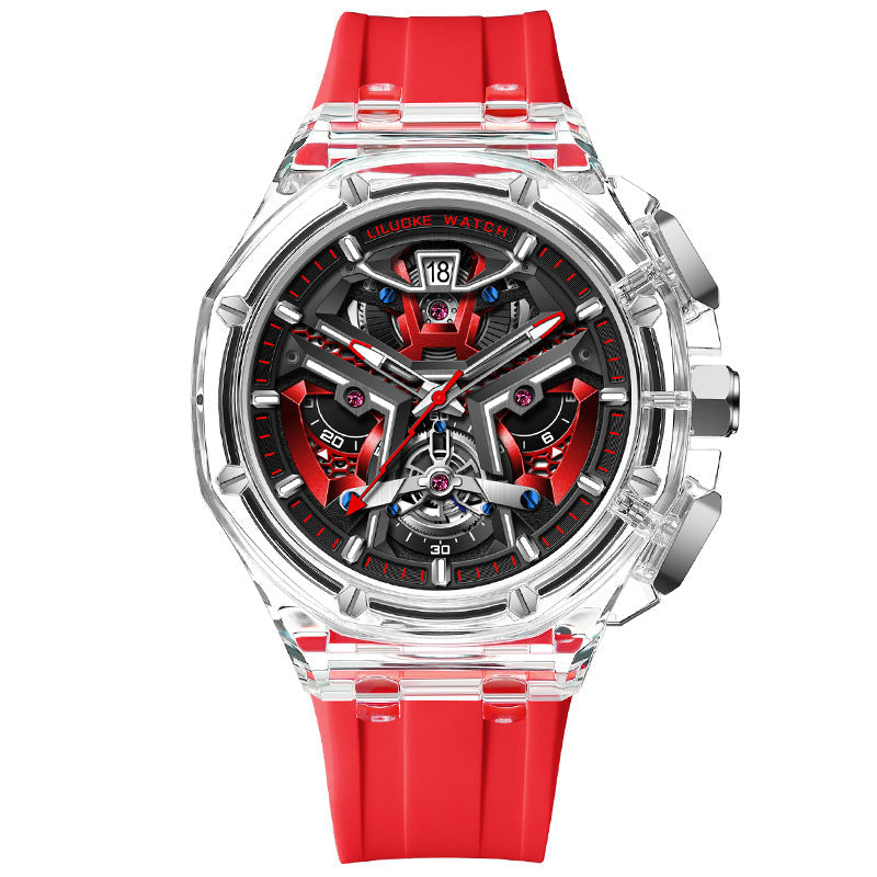 High-Grade Three-Dimensional Hollow Carved Luminous Quartz Watch