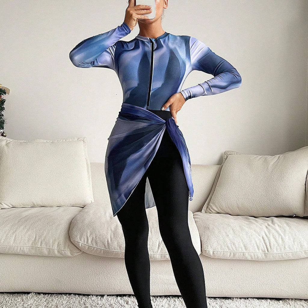 Conservative Swimwear Long Sleeve Surfing Suit Sports Sun Protection