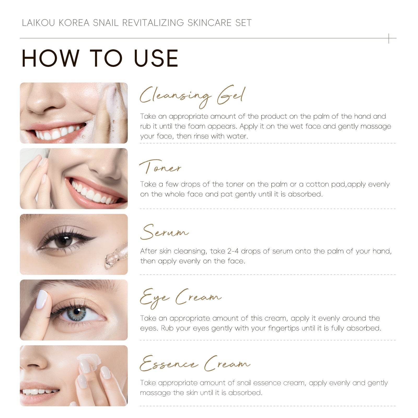 Snail Skin Care Five-piece Set Face