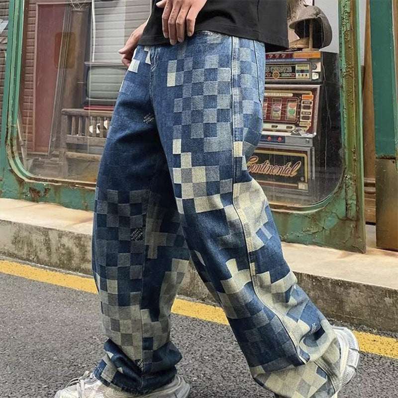 Mosaic Jeans American Style Loose Men