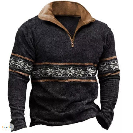 Men's Retro Color Printing Fashion Sports Golf Top Casual T-shirt