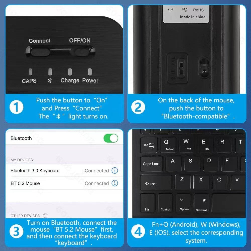 Ipad Protective Case Luminous Bluetooth Keyboard Leather Sheath