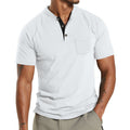 Plus Size Men's Short Sleeve Sleeve Button Pocket