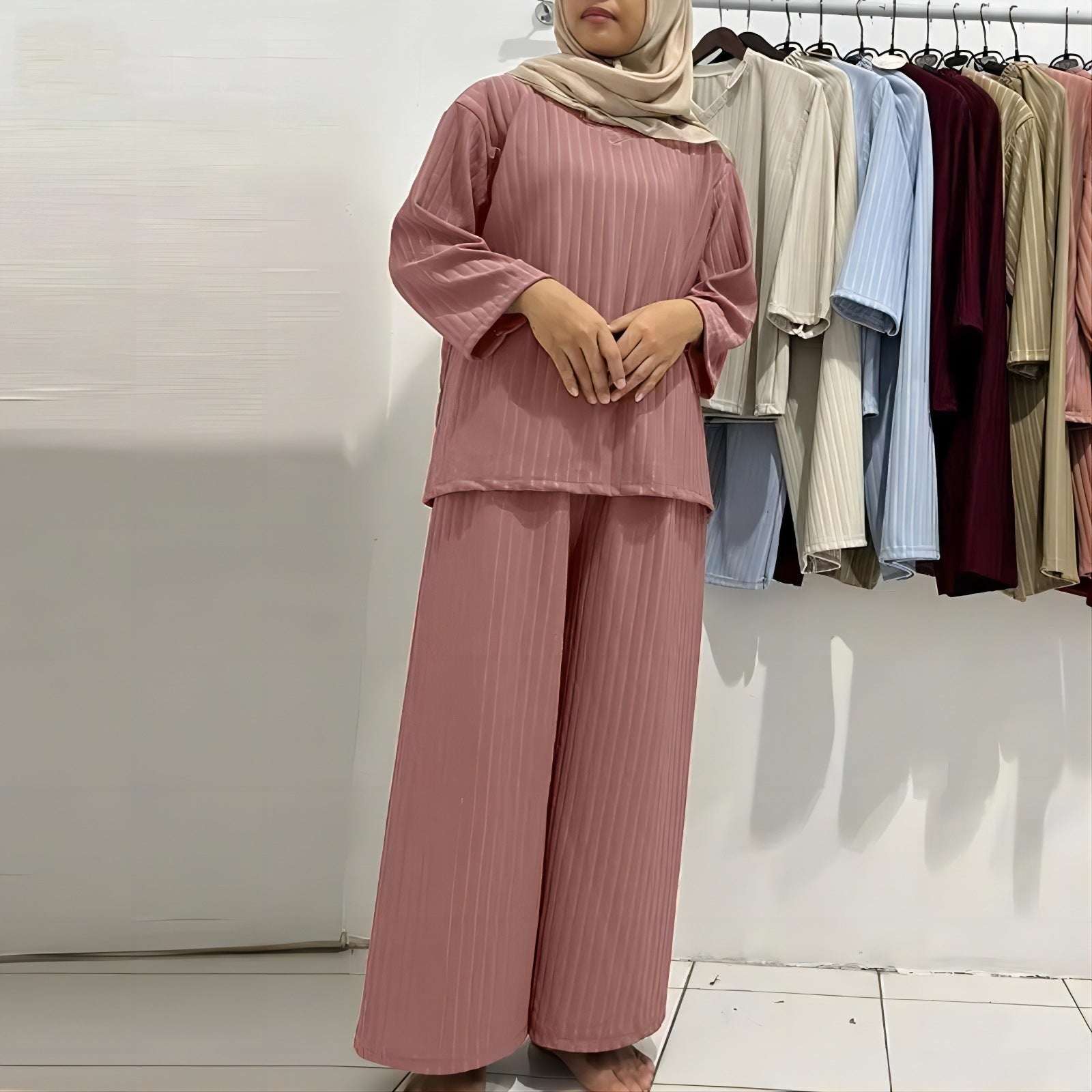 Women's Fashion 2-Piece Set Muslim Suit