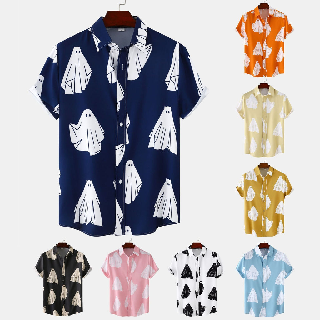 Digital 3D Printing Men's Loose Short Shirt