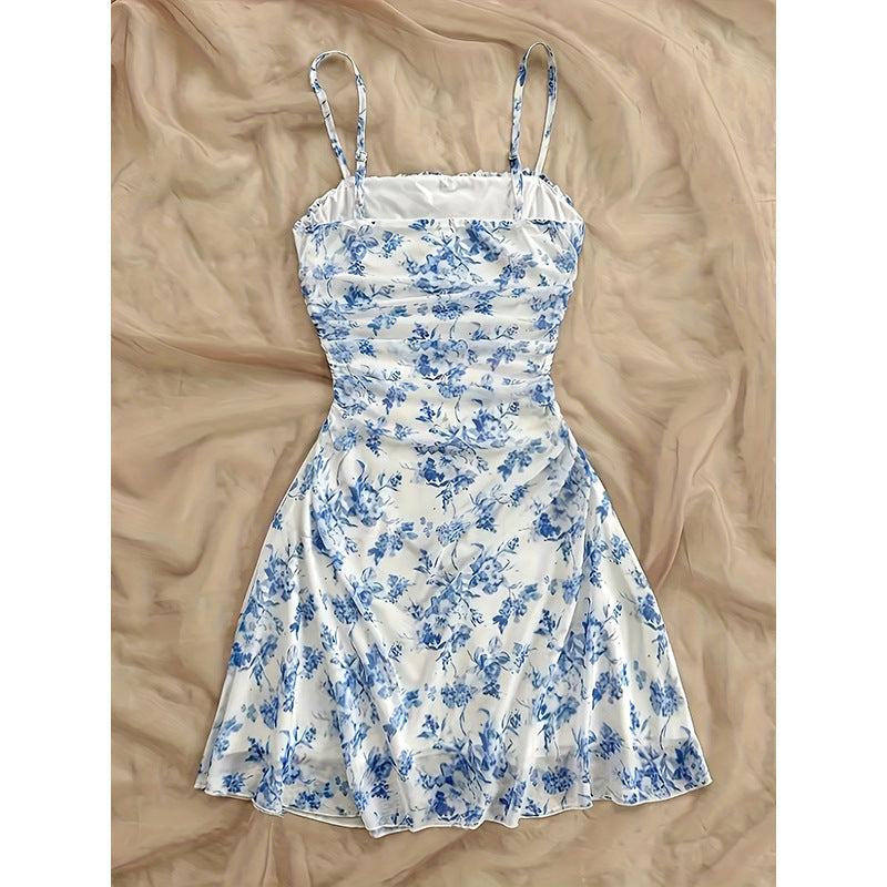 Women's Fashion Personalized French Floral Strap Dress