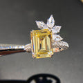 Elegant Princess Square Diamond Zircon Ring Vintage