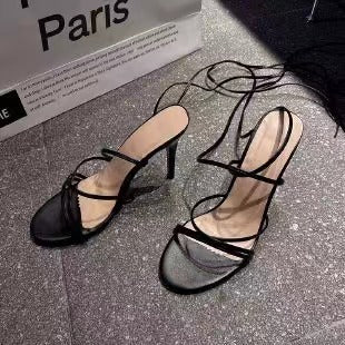 High Heel Sandals Women's Round Toe Strap Stiletto Heel