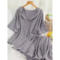 Summer New Loose Fashion Hooded Short Sleeve Shorts Two-piece Set