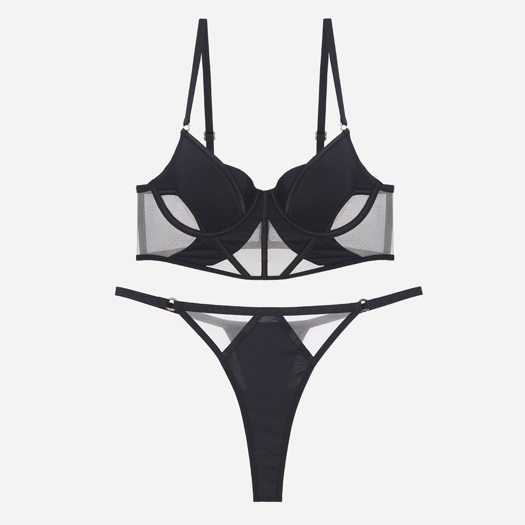 Glossy Mesh Hollow French Underwear Women