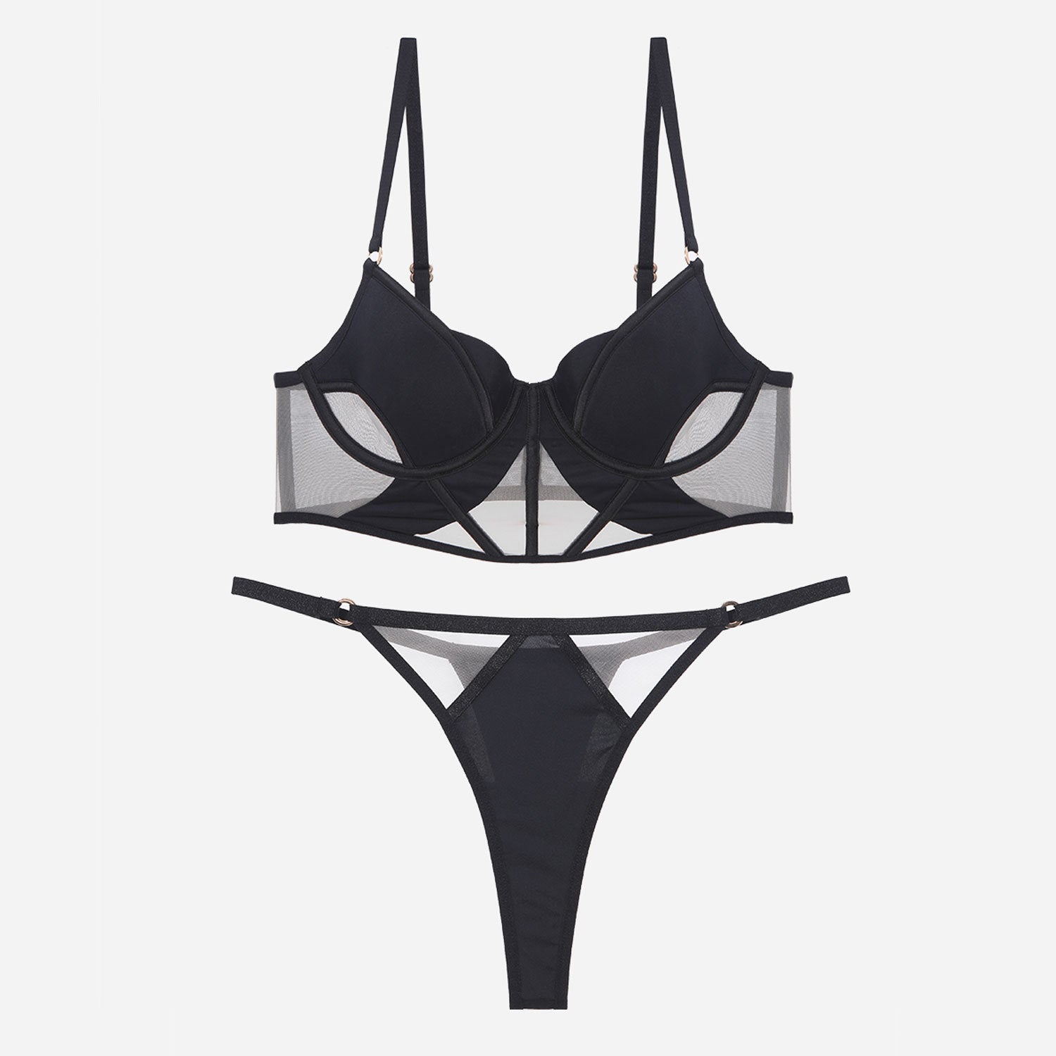 Glossy Mesh Hollow French Underwear Women
