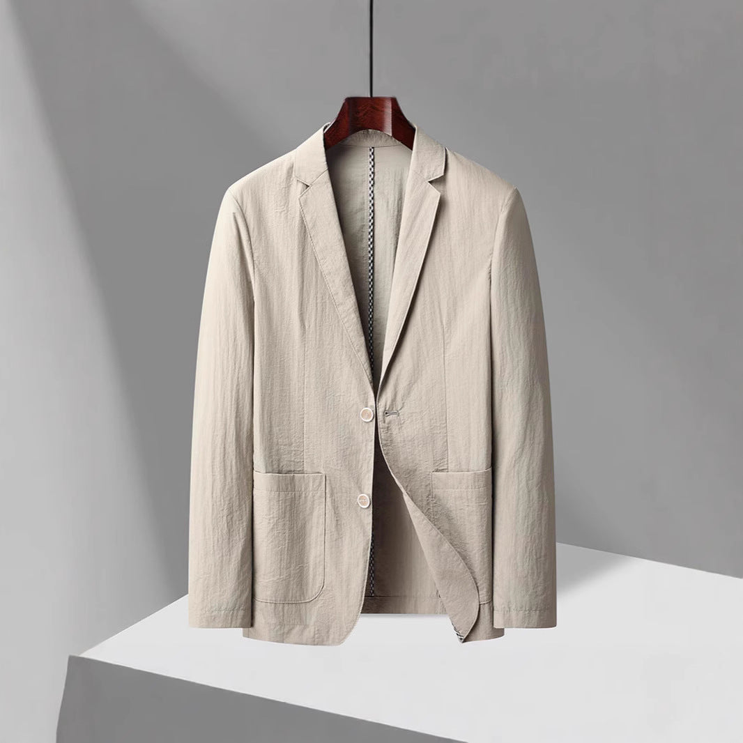 Men's Casual Light Luxury Thin Solid Color Suit Coat