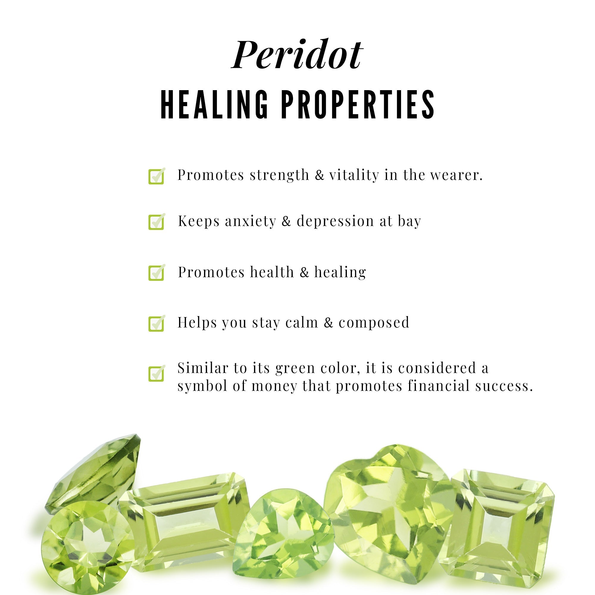 Natural Peridot Stud Earrings with Diamond for Women