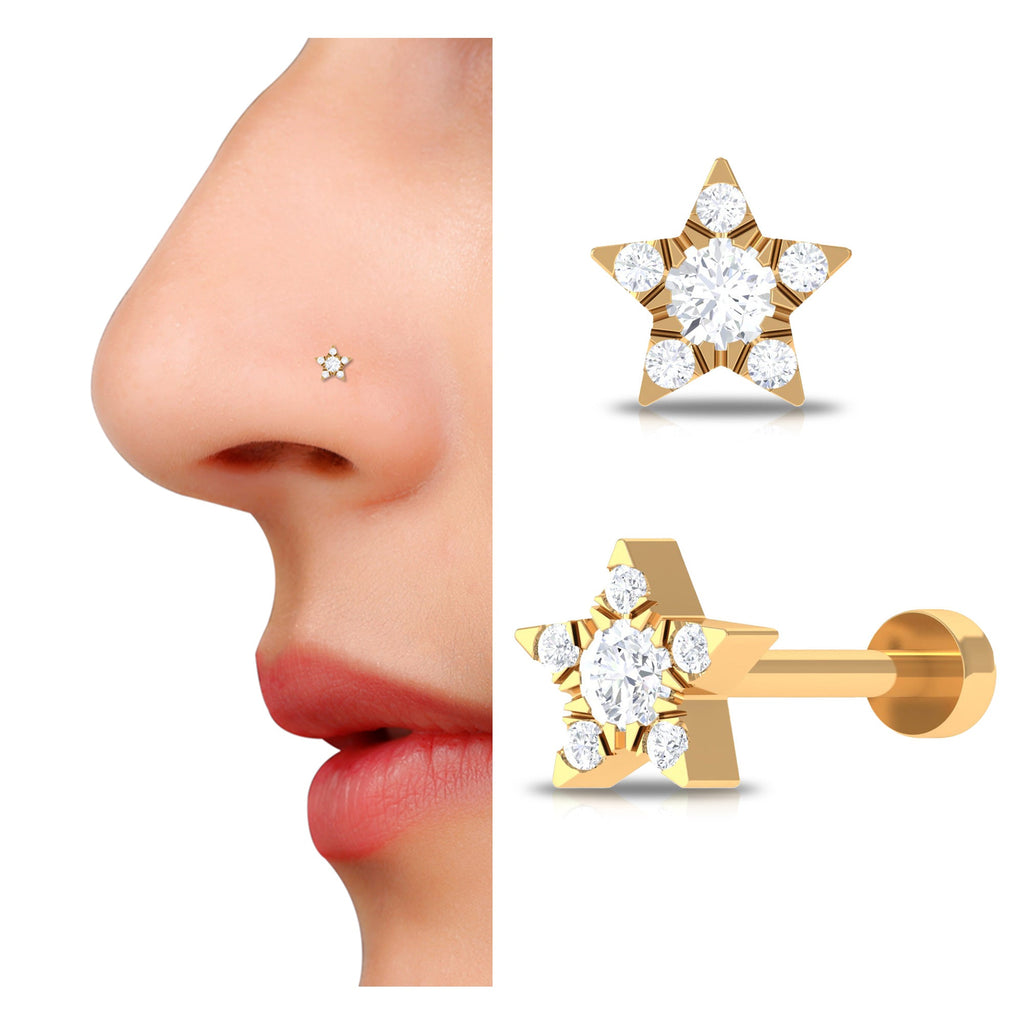 Genuine Diamond Star Nose Pin