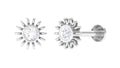 Simple Round Diamond Sunburst Nose Pin