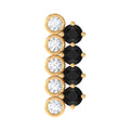 Minimal Black Onyx and Moissanite Bar Cartilage Earring