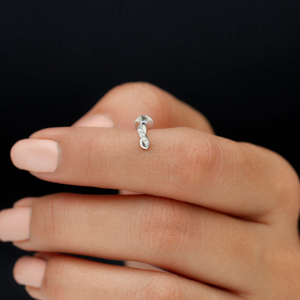 Real Diamond Infinity Tragus Earring for Women