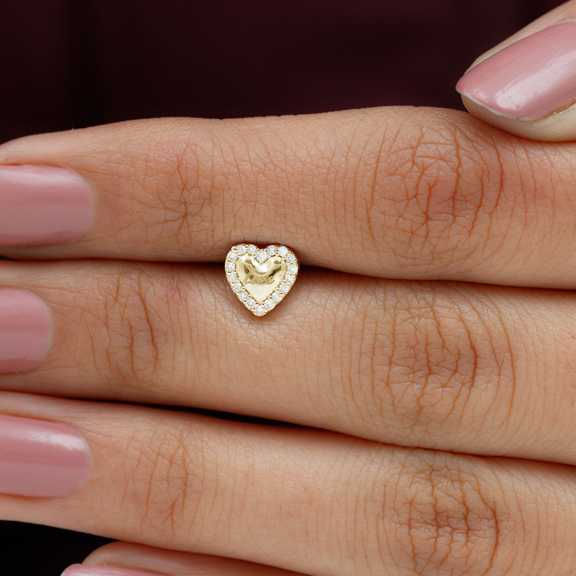 Certified Moissanite Love Heart Earring for Helix Piercing