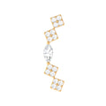 Certified Moissanite Curved Helix Piercing Earring