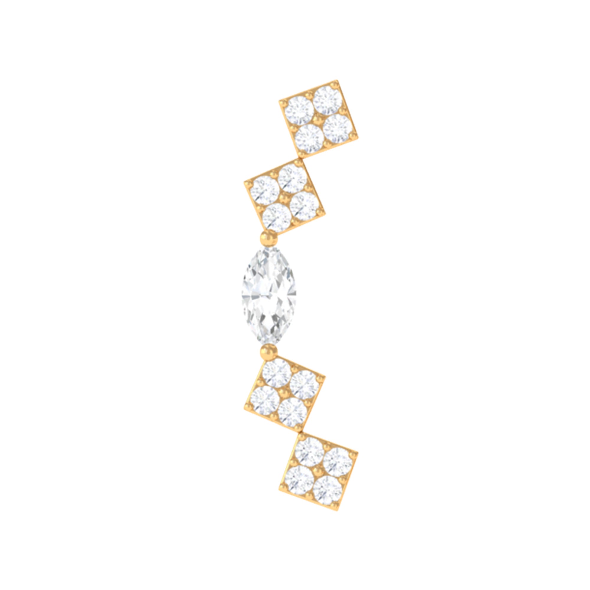 Certified Moissanite Curved Helix Piercing Earring