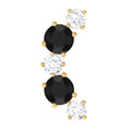 Alternate Black Onyx and Moissanite Crawler Earring