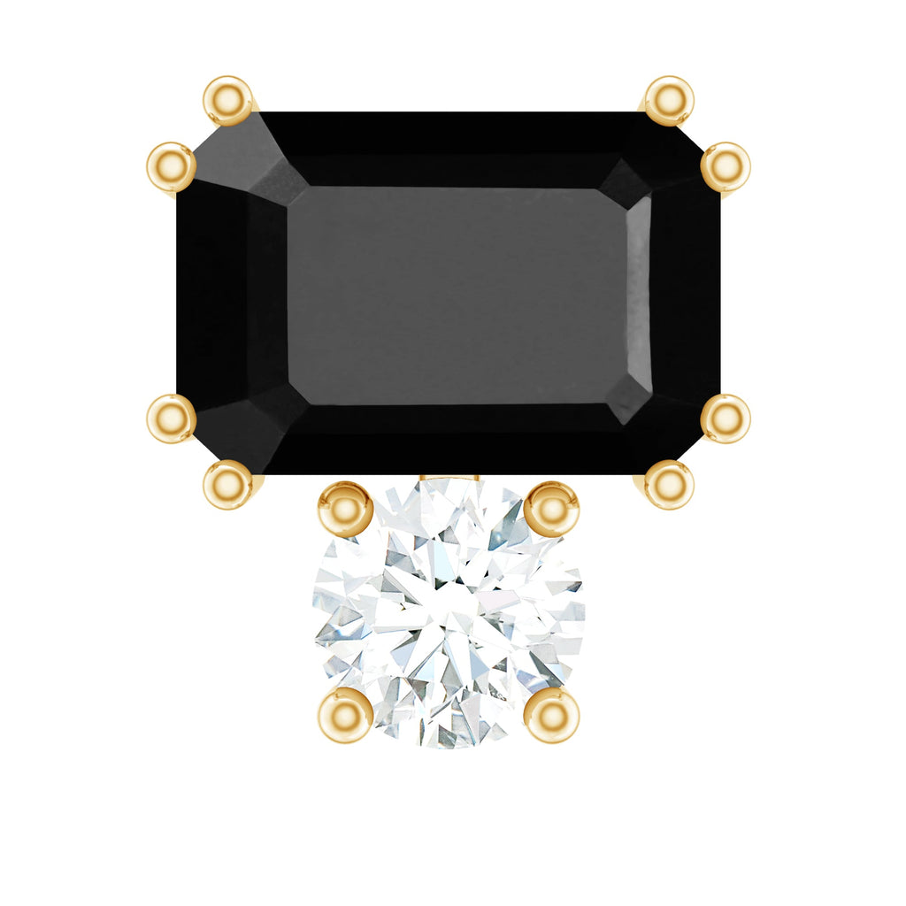 Lab Grown Black Diamond and Moissanite Helix Piercing Earring