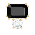 Lab Grown Black Diamond and Moissanite Helix Piercing Earring