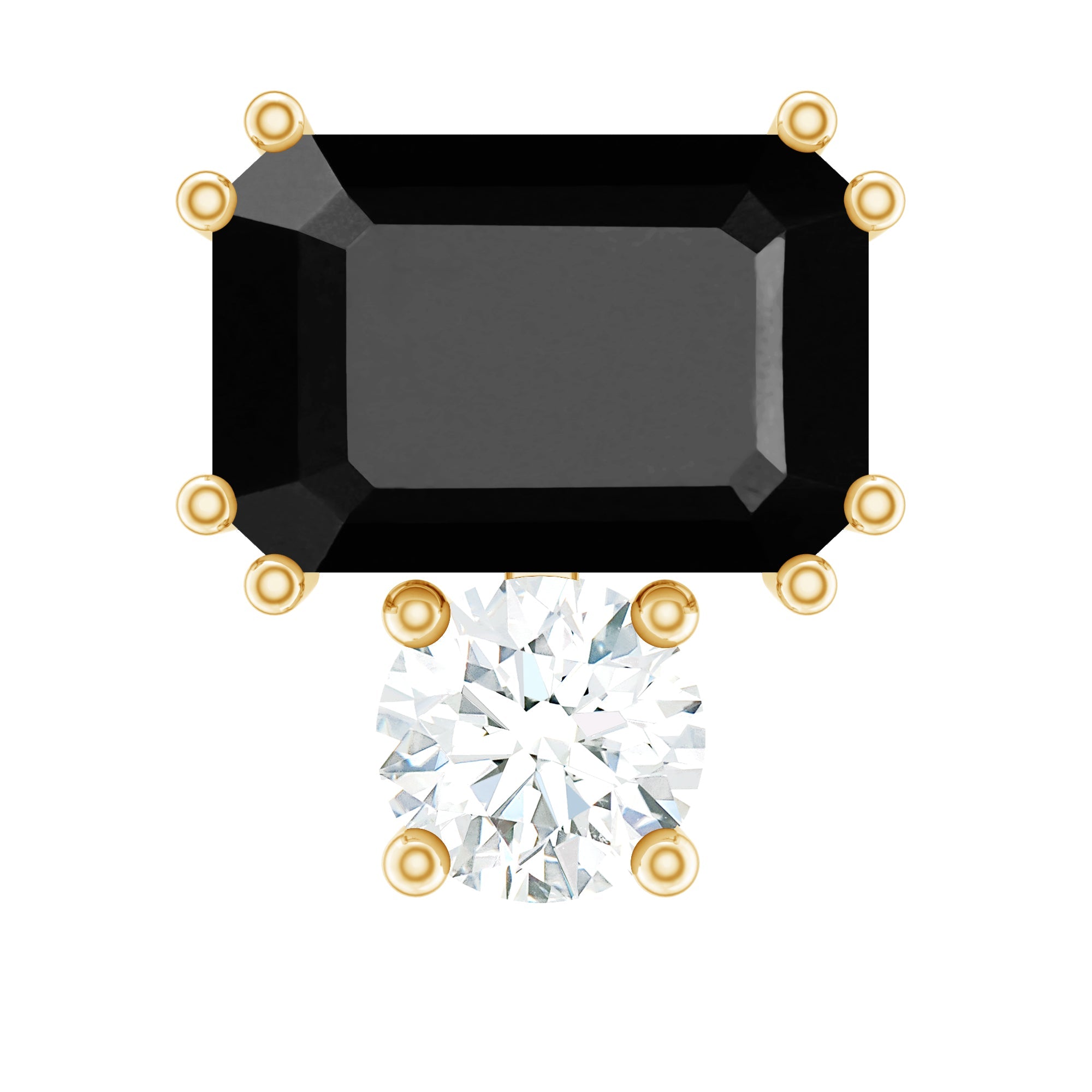 Lab Grown Black Diamond and Moissanite Helix Piercing Earring