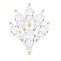 Marquise Moissanite Cluster Leaf Earring for Cartilage Piercing