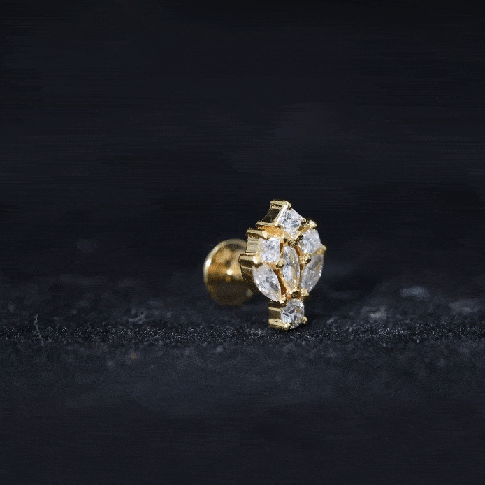 Real Diamond Designer Earring for Cartilage Piercing