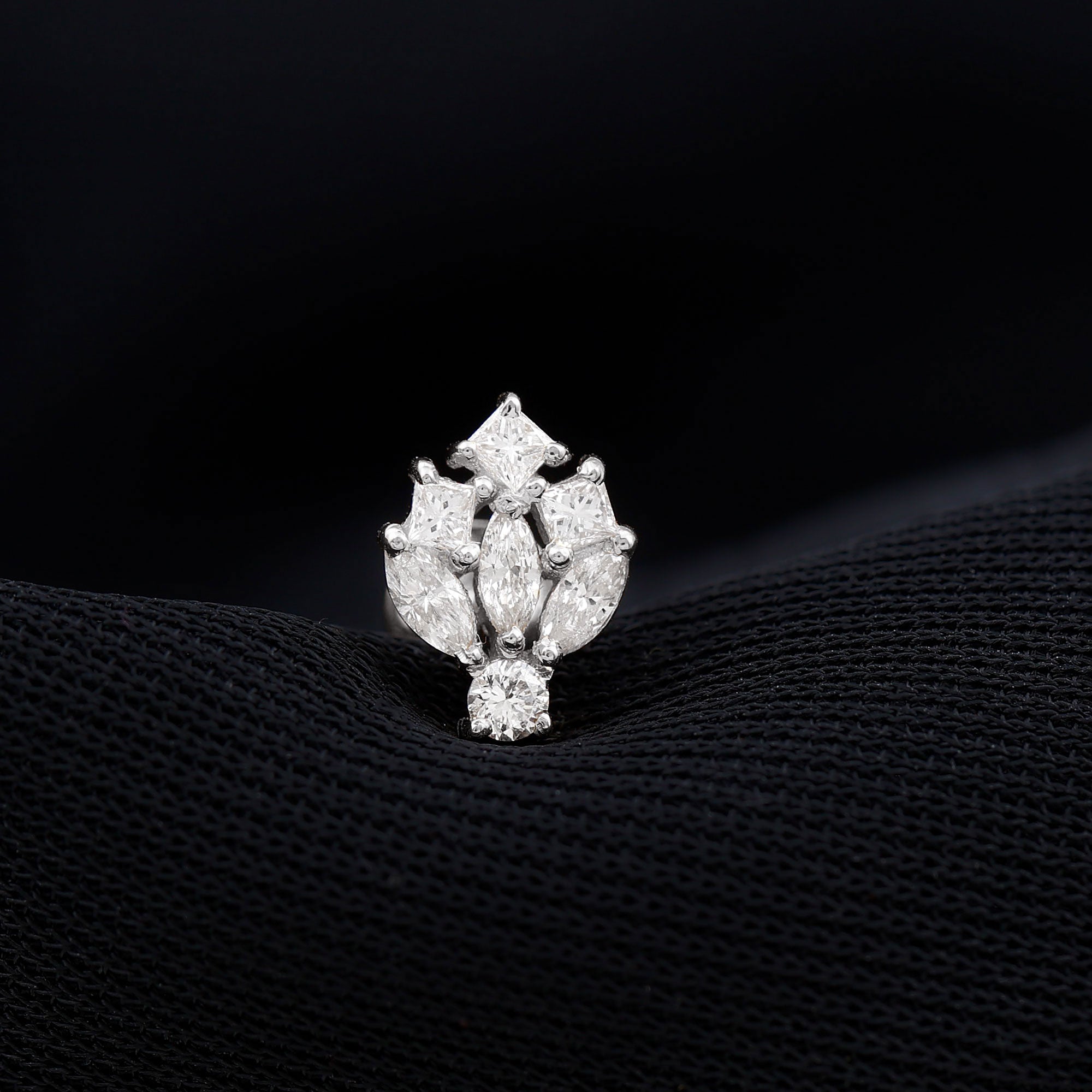 Real Diamond Designer Earring for Cartilage Piercing
