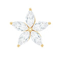 Marquise Cut Moissanite Floral Earring for Cartilage Piercing