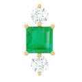 Natural Emerald and Moissanite Helix Earring