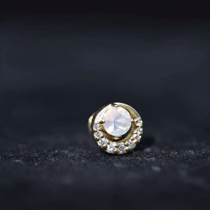 Real Ethiopian Opal Circle Cartilage Earring