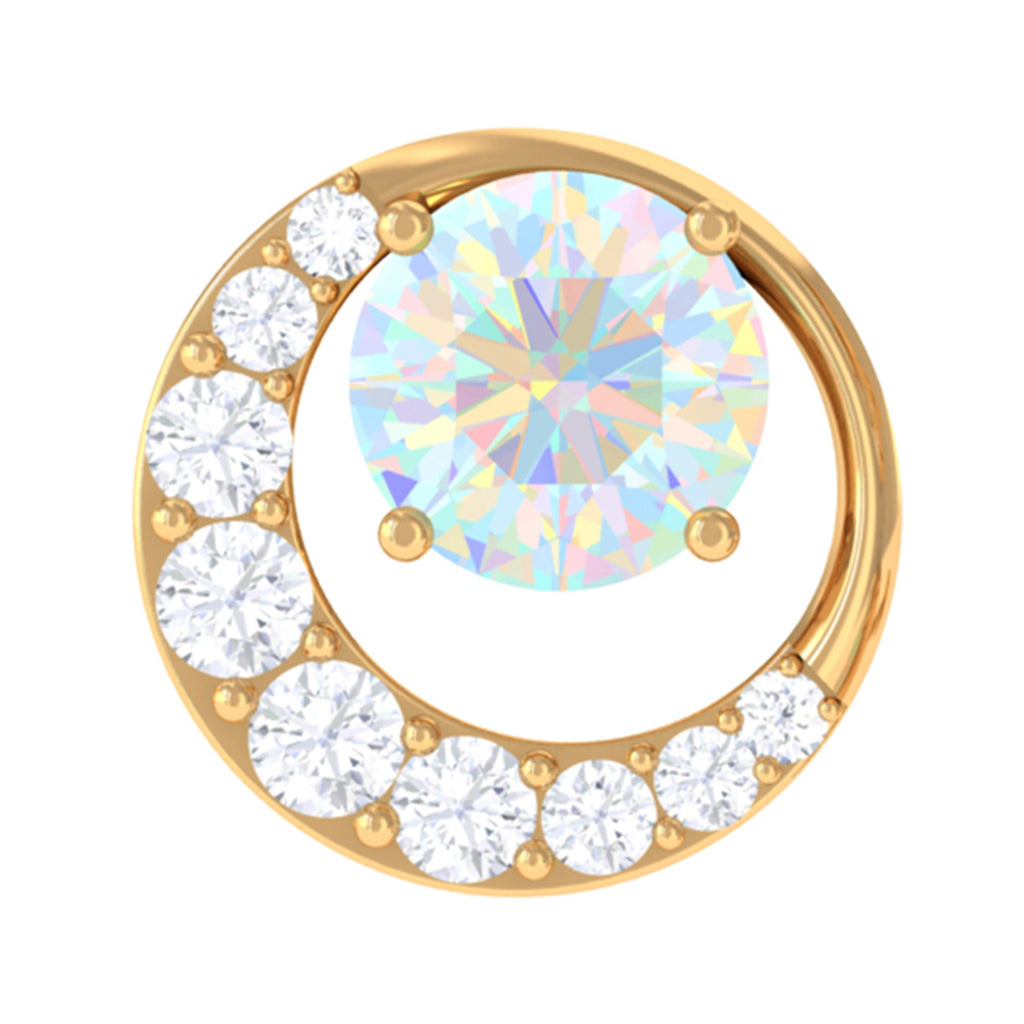 Real Ethiopian Opal Circle Cartilage Earring