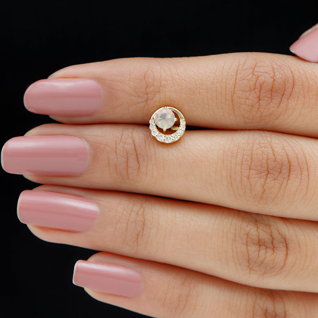 Real Ethiopian Opal Circle Cartilage Earring