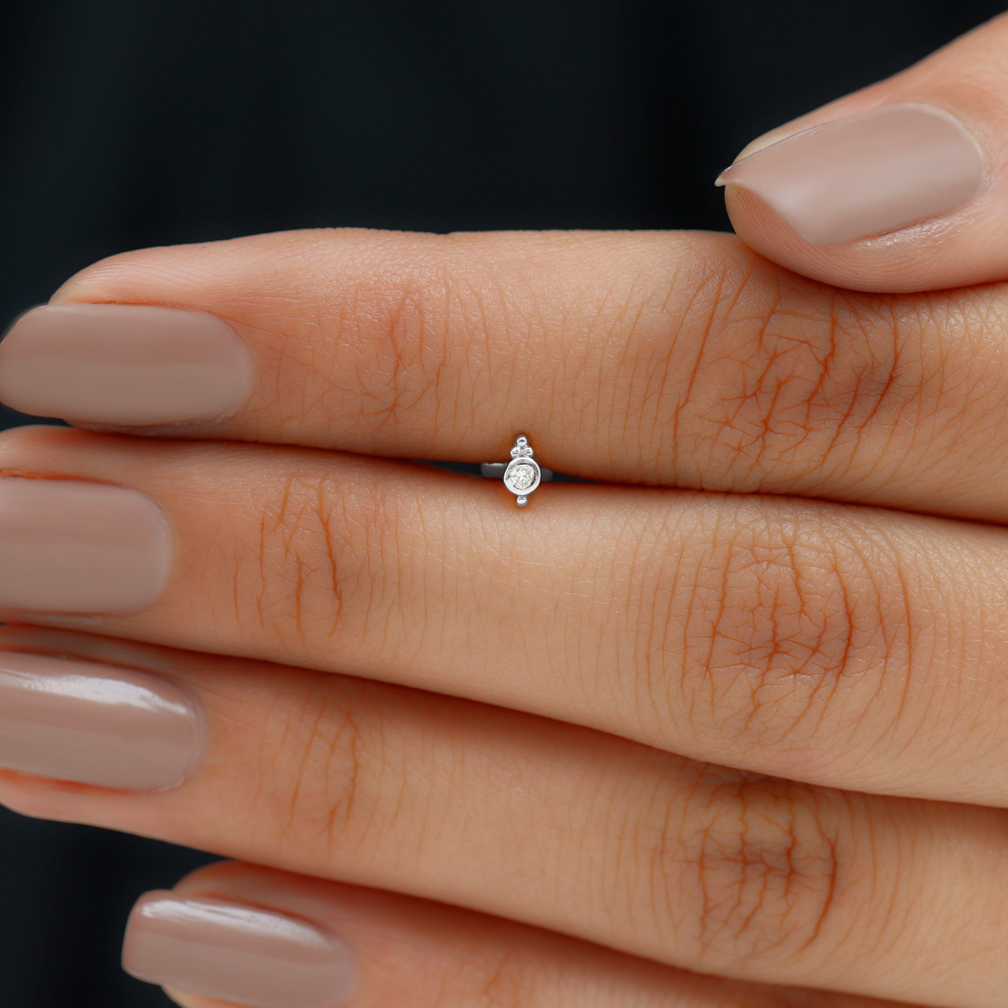Dainty Diamond Beaded Conch Earring